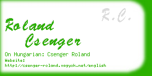 roland csenger business card